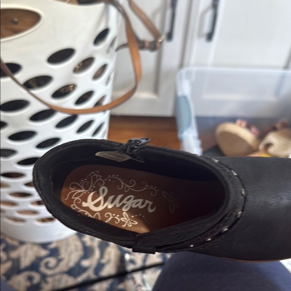 Sugar Black Ankle Boots with Suede Finish size 7.5 - Picture 8 of 8